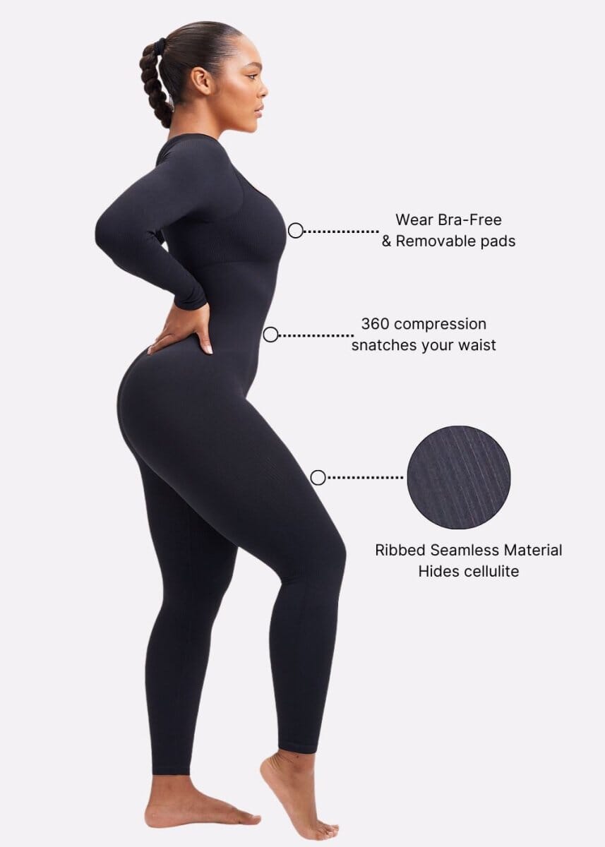 SnatchedKnit Jumpsuit met lange mouwen