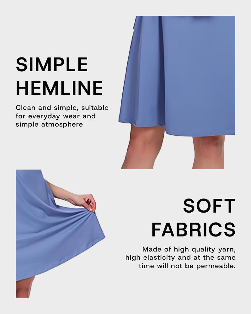 Casual V-Neck T-Shirt Dress with Pockets