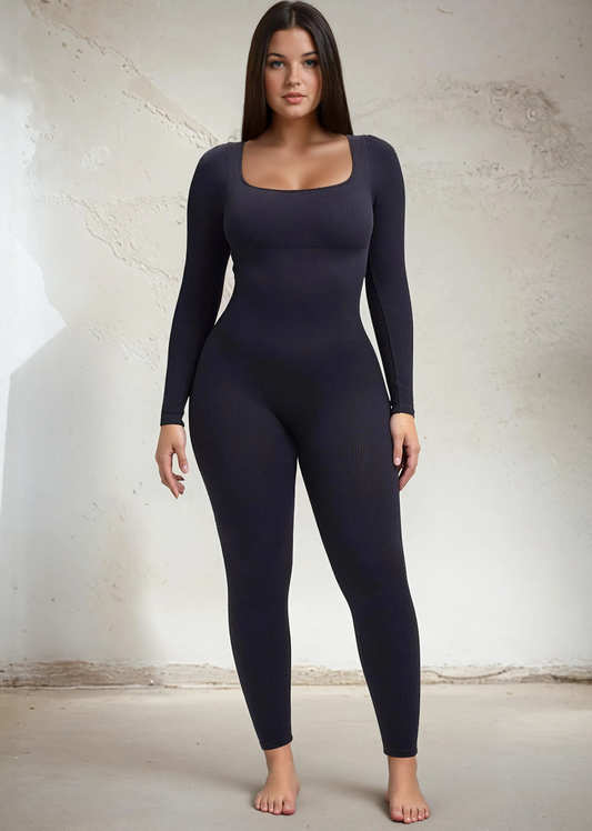 SnatchedKnit Jumpsuit met lange mouwen