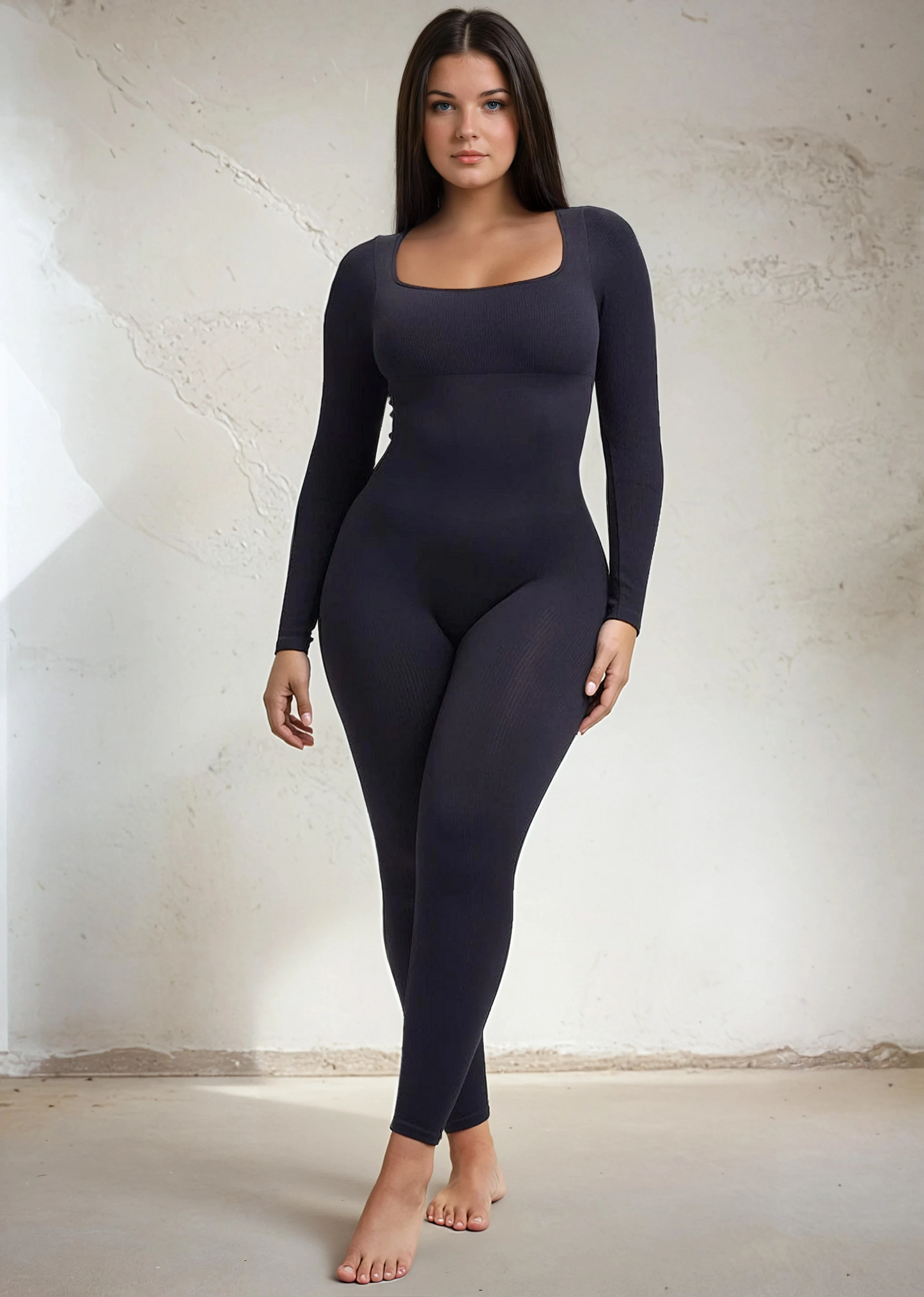 SnatchedKnit Jumpsuit met lange mouwen