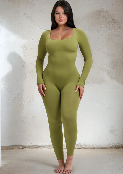 SnatchedKnit Jumpsuit met lange mouwen