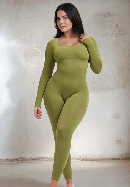 SnatchedKnit Jumpsuit met lange mouwen