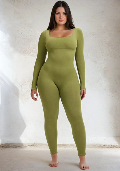 SnatchedKnit Jumpsuit met lange mouwen