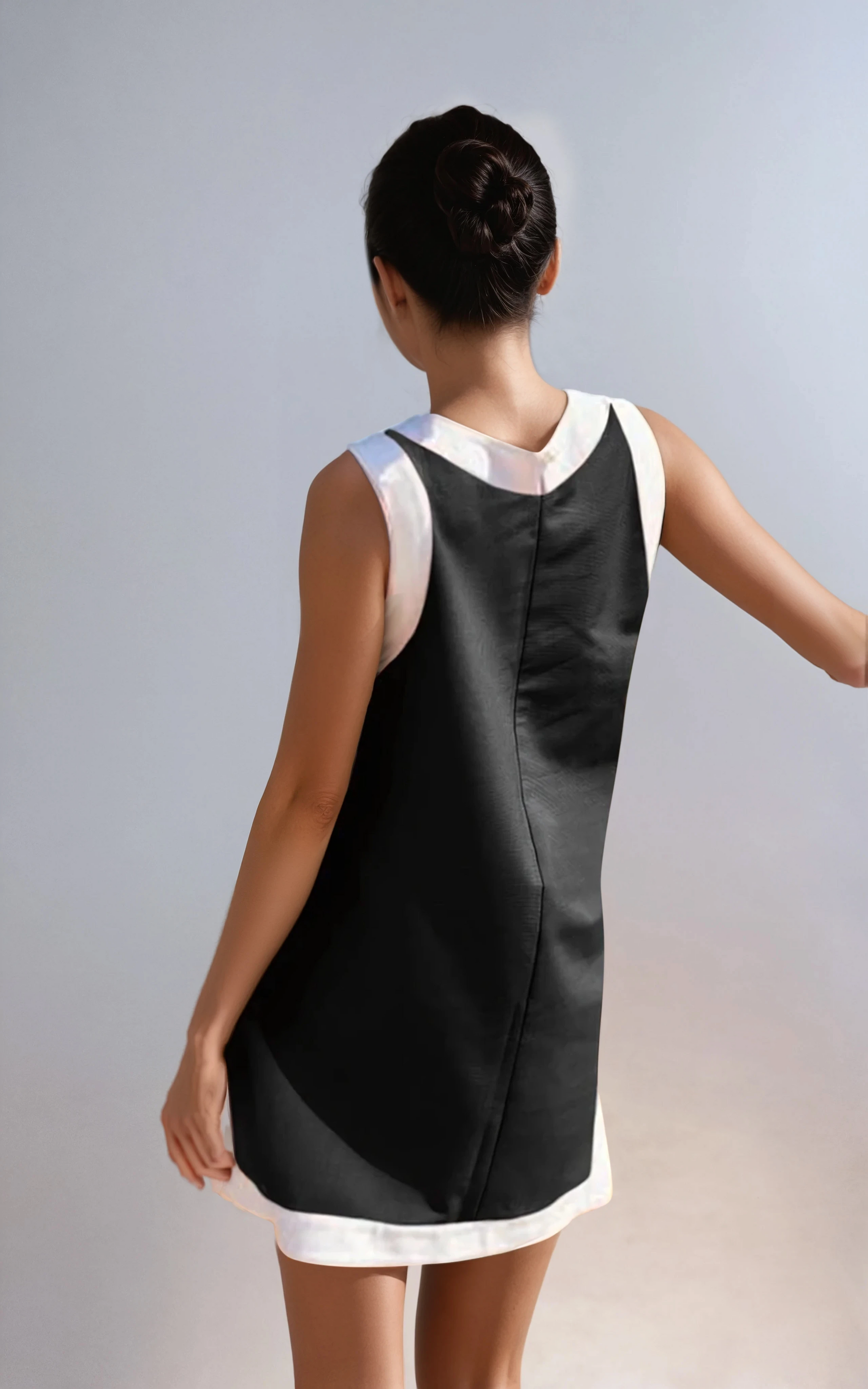 Minimalist High-Slit Colorblock Set with Shorts