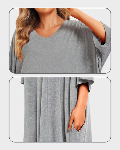 Missklara Plus-Size Oversized Nachtshirt met Zakken
