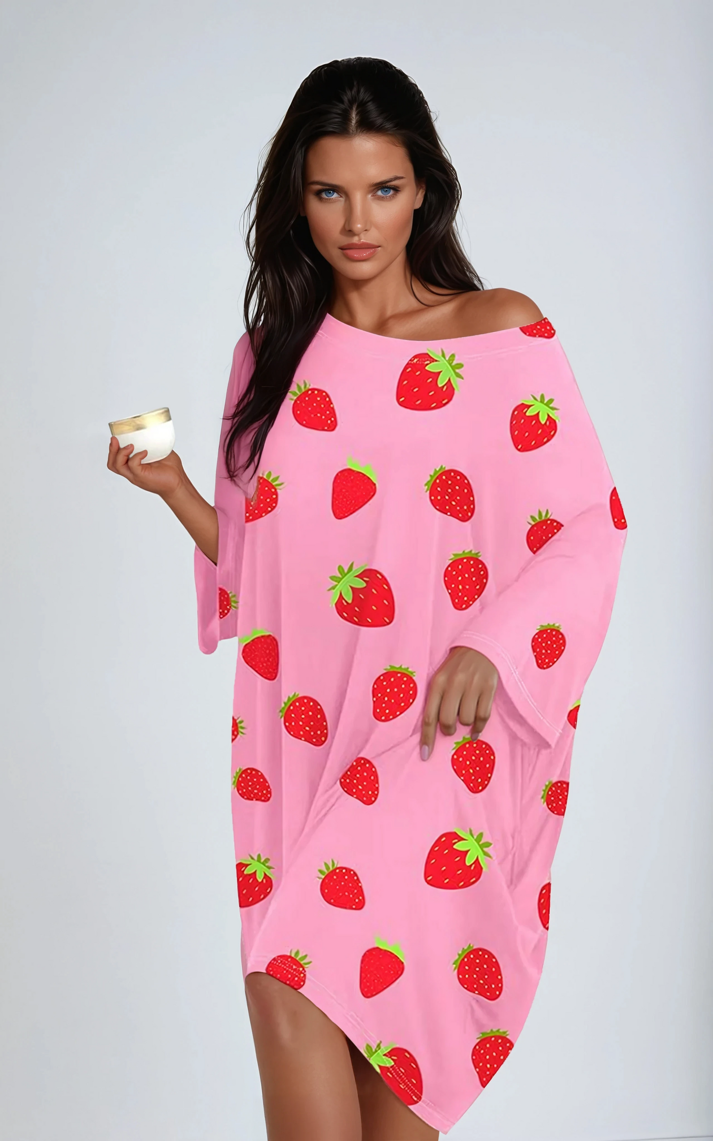 Missklara Plus-Size Oversized Nachtshirt met Zakken